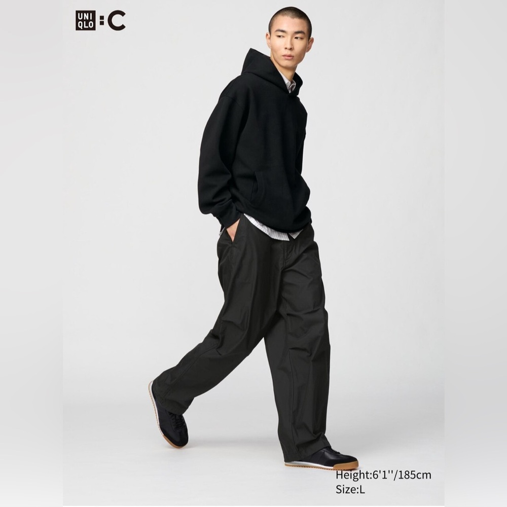 Uniqlo Wide Parachute Pants Black Medium NWOT